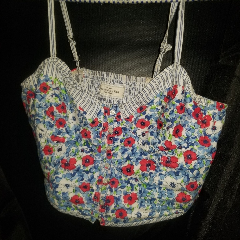 Floral bustier crop tank